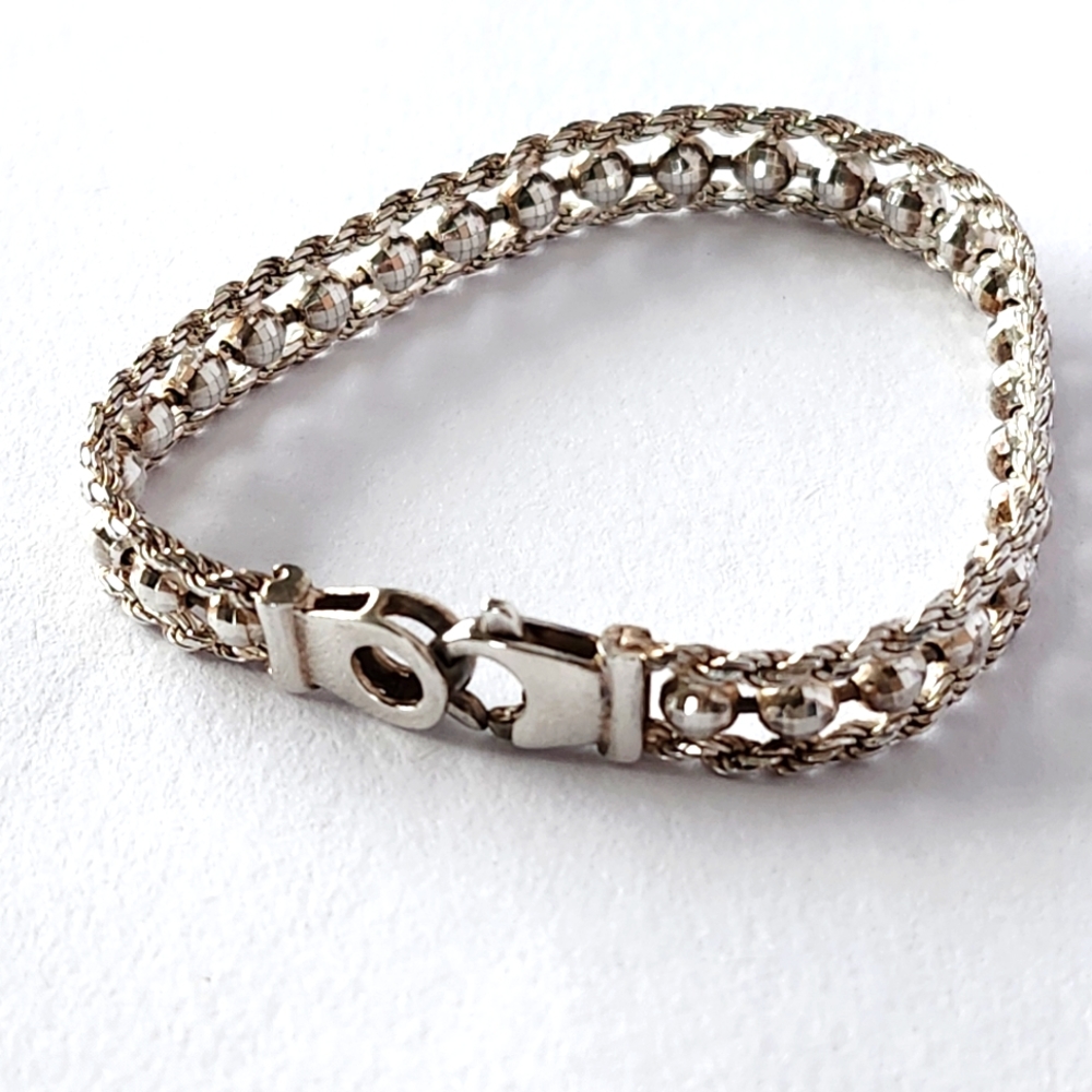 925 silver fancy link bracelet